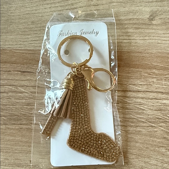 Jewelry - Fashion Sparkle Shoe Keychain~gold